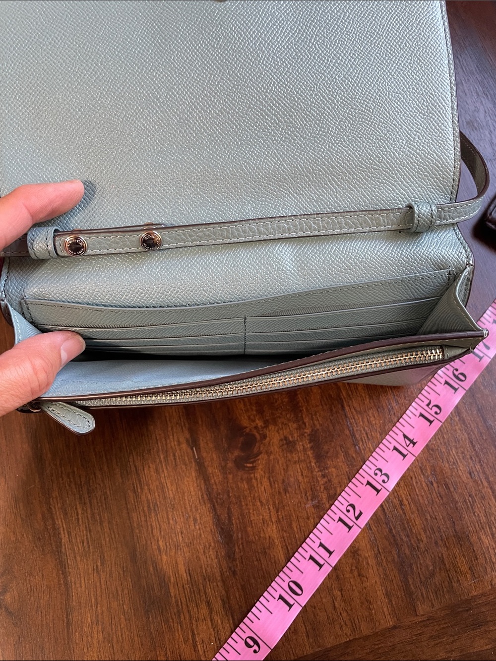 COACH Hayden Pebbled Leather Crossbody Bag in Light Blue - Picture 7 of 10